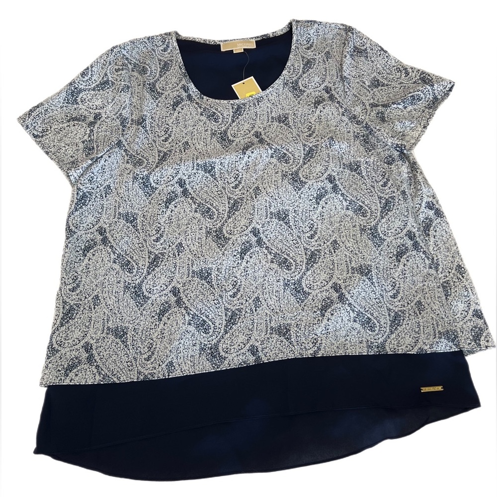 NWT Michael Kors Paisley Short Sleeve Blouse